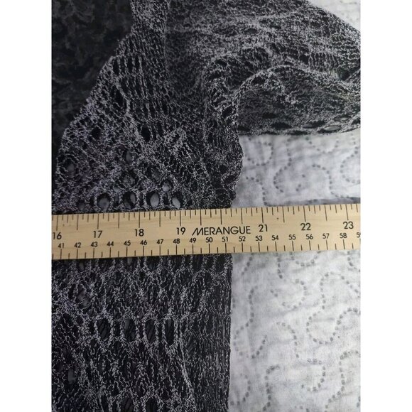 Lily by Firmiana Fairygoth Witchy Lagenlook Open Knit Tunic Black Velvet XL - Picture 6 of 7